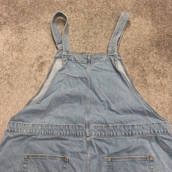 Asos Design Bib Overalls Shorts Womens 4XL Blue Distressed Casual Streetwear - Picture 3 of 12
